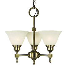 Framburg 2438 AB/AM - 3-Light Antique Brass Taylor Mini Chandelier