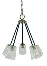 Framburg 4999 PN/MBLACK - 5 Light Polished Nickel/Matte Black Felix Chandelier