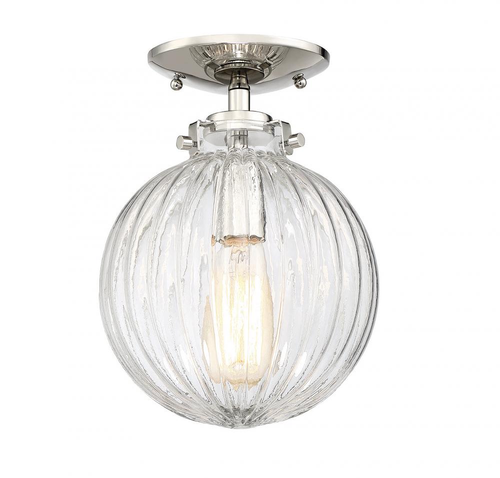 1-Light Ceiling Light in Polished Nickel