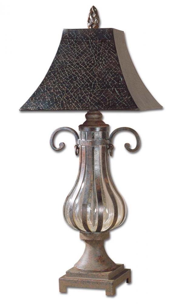 One Light Antique Bronze Table Lamp