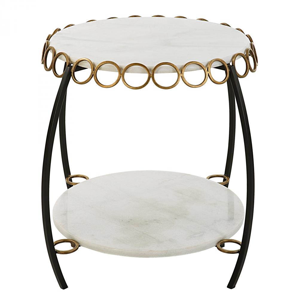 Chainlink White Marble Side Table