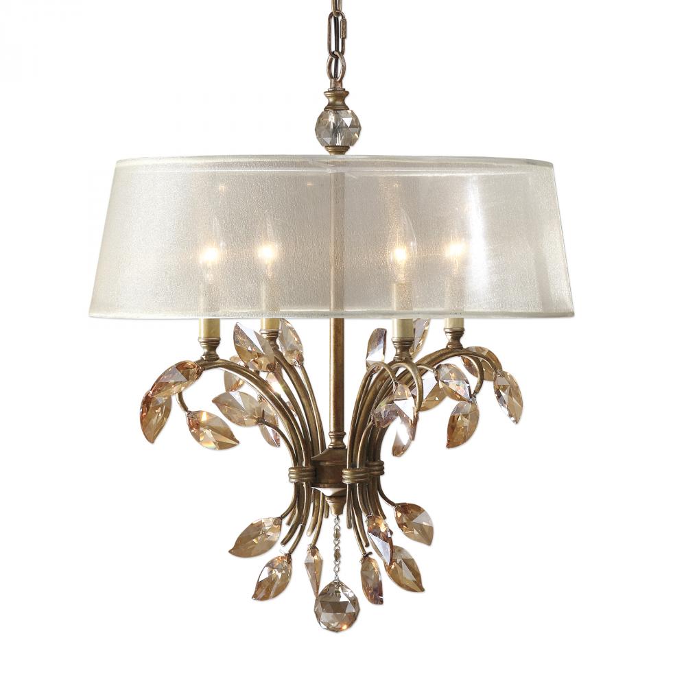 Uttermost Alenya 4 Light Gold Metal Chandelier