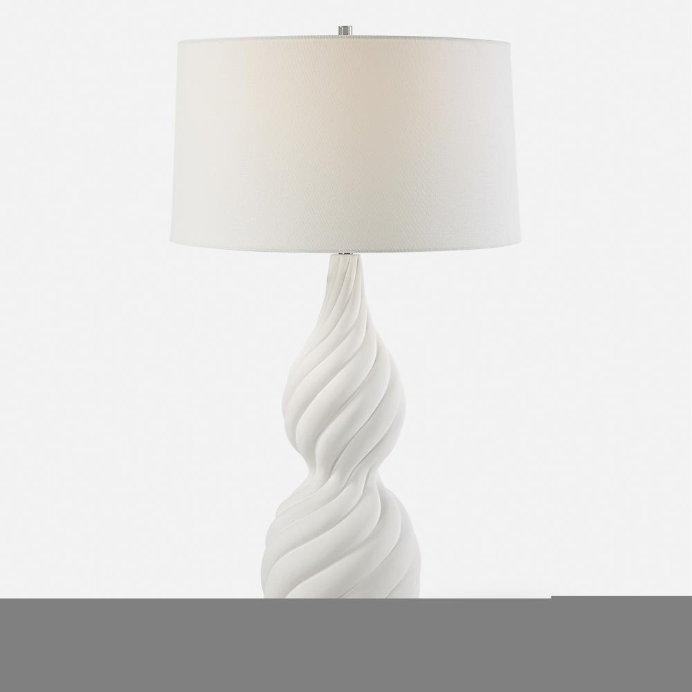 Uttermost Twisted Swirl White Table Lamp