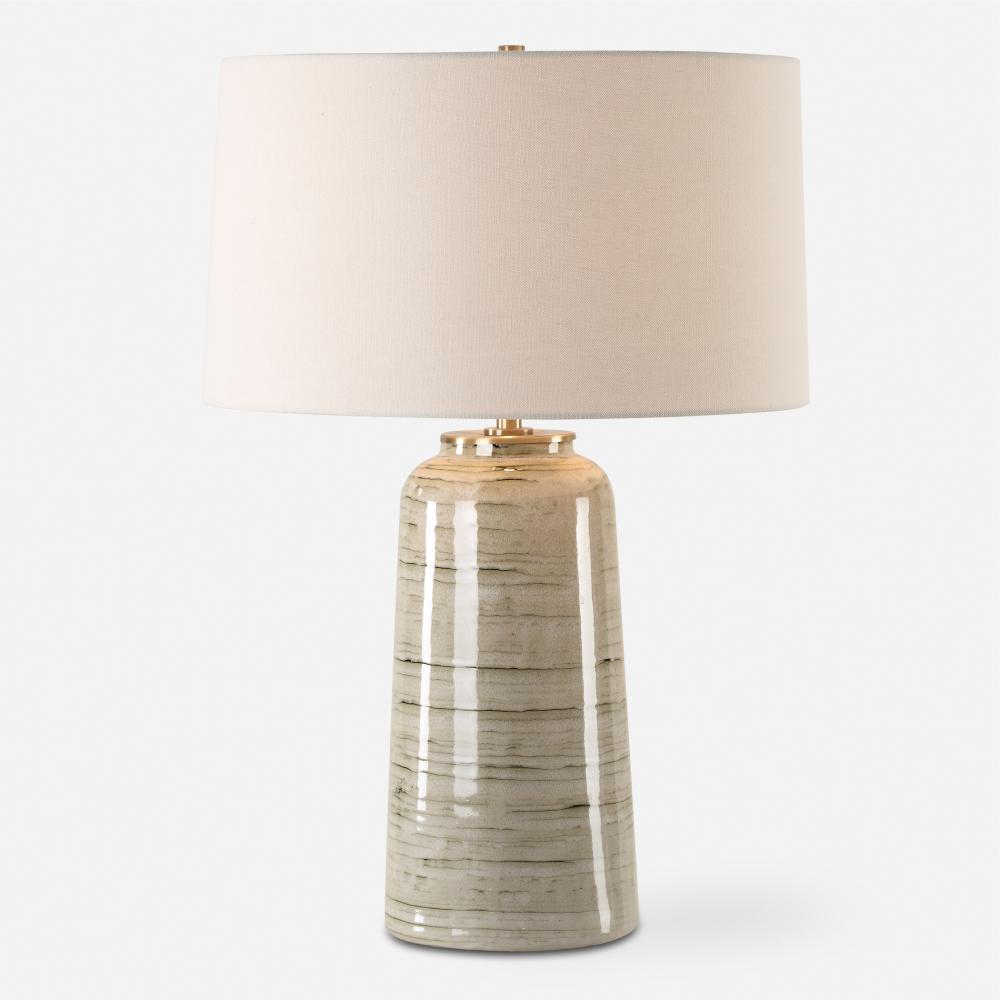 Uttermost Strata Tan Glaze Table Lamp