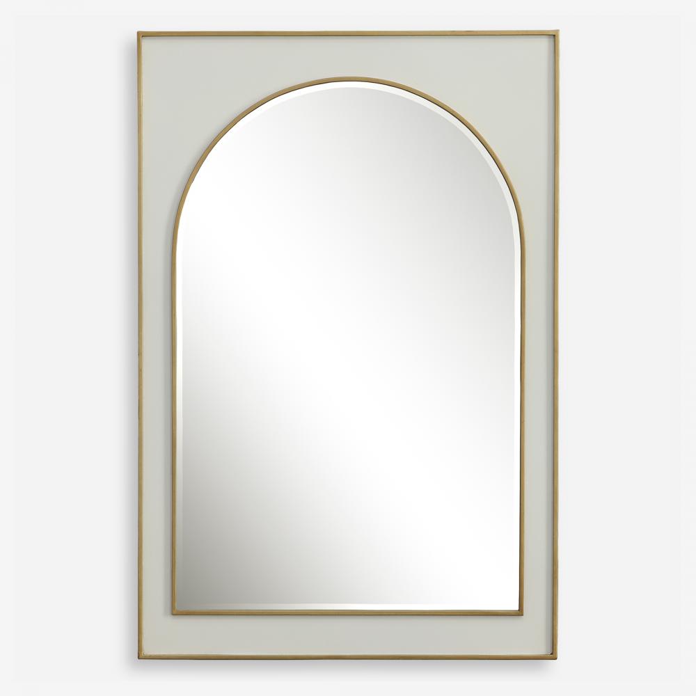 Uttermost Crisanta Gloss White Arch Mirror