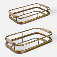 Uttermost 18014 - Rosea Brushed Gold Trays, S/2