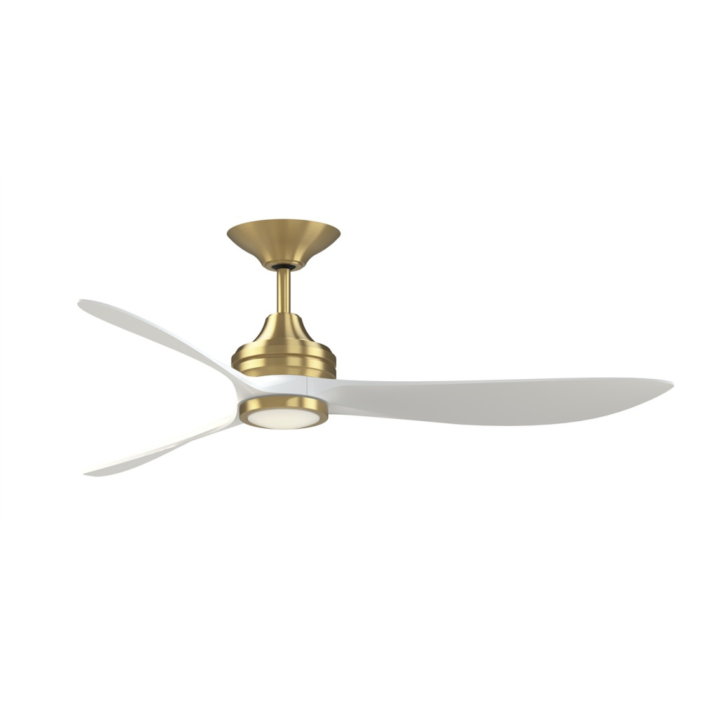Aviara 60 inch Indoor/Outdoor Ceiling Fan with LED CCT Select Light Kit - Brushed Satin Brass