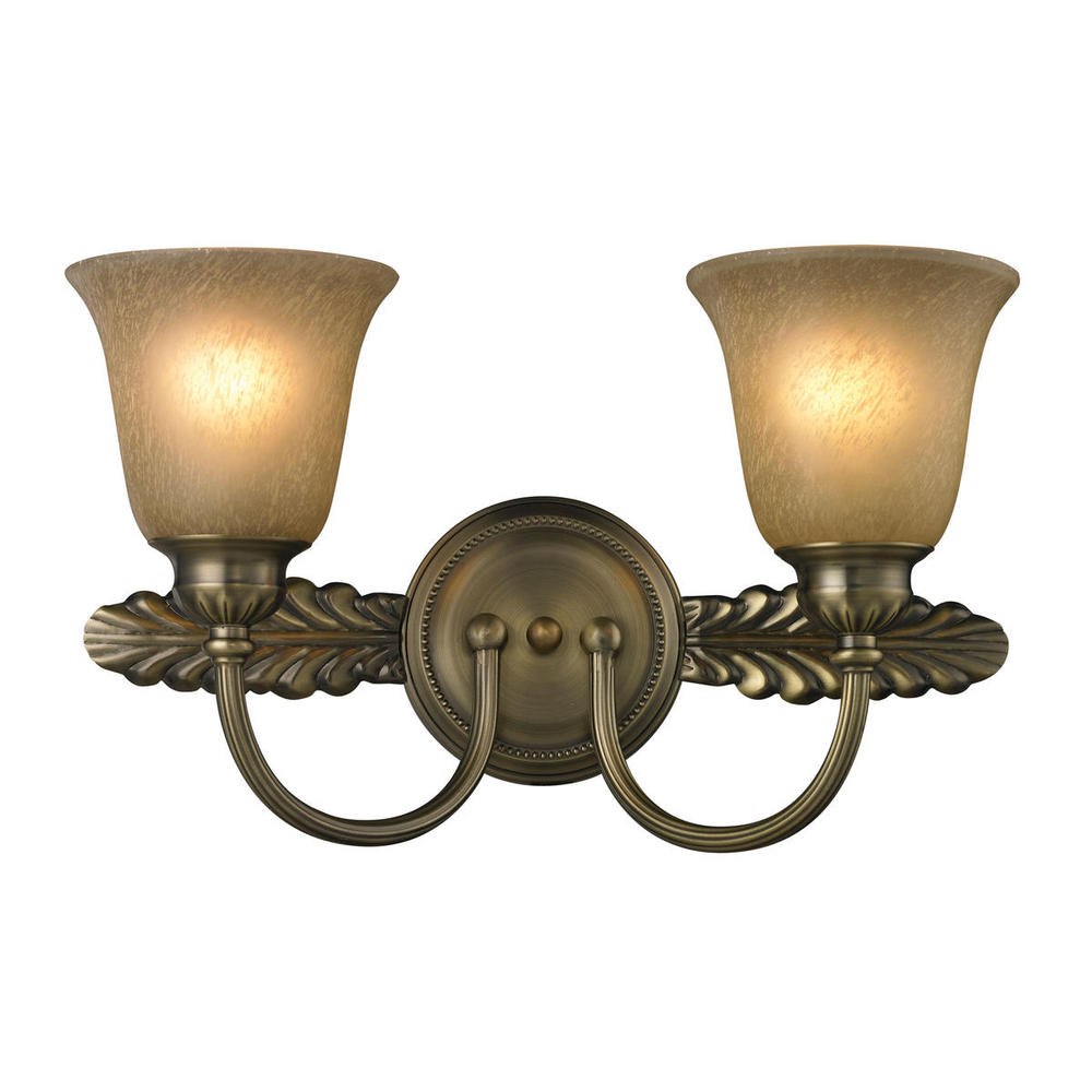 Ventura 2 Light Vanity in Antique Brass