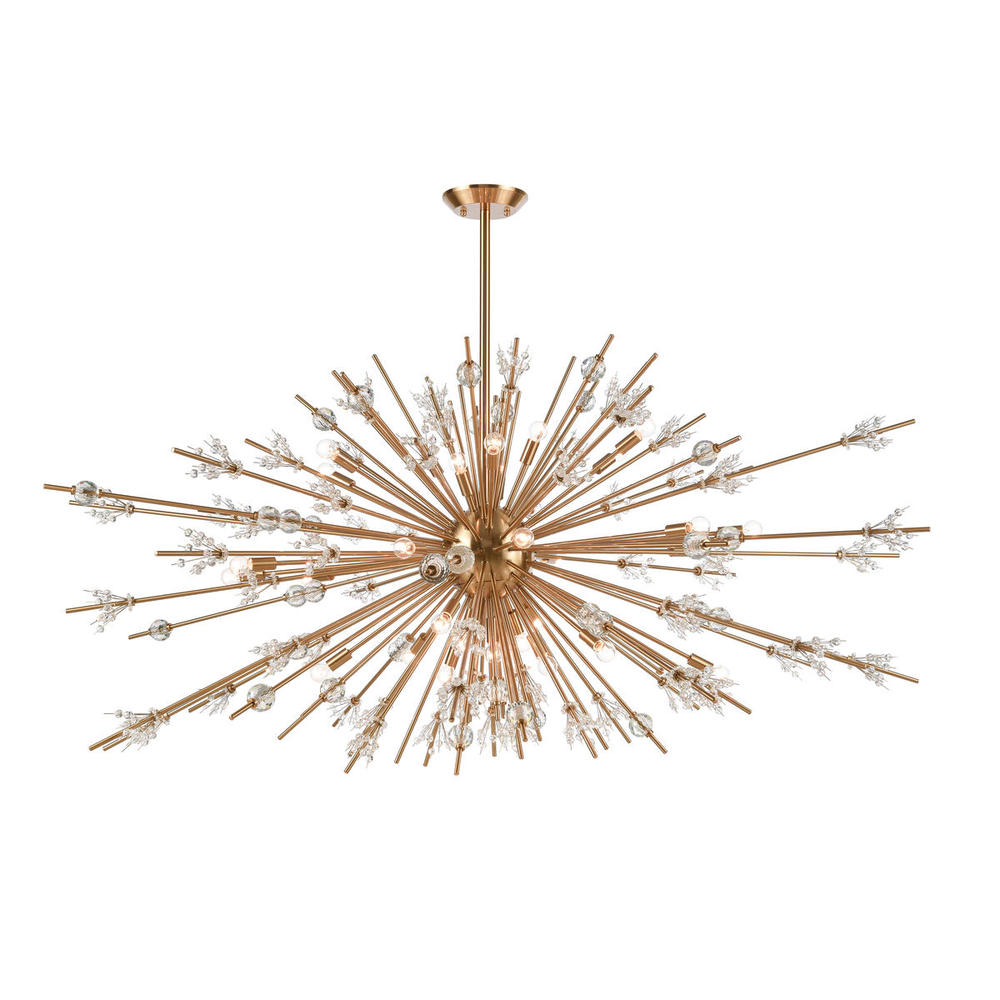 Starburst 72'' Wide 31-Light Chandelier - Satin Brass