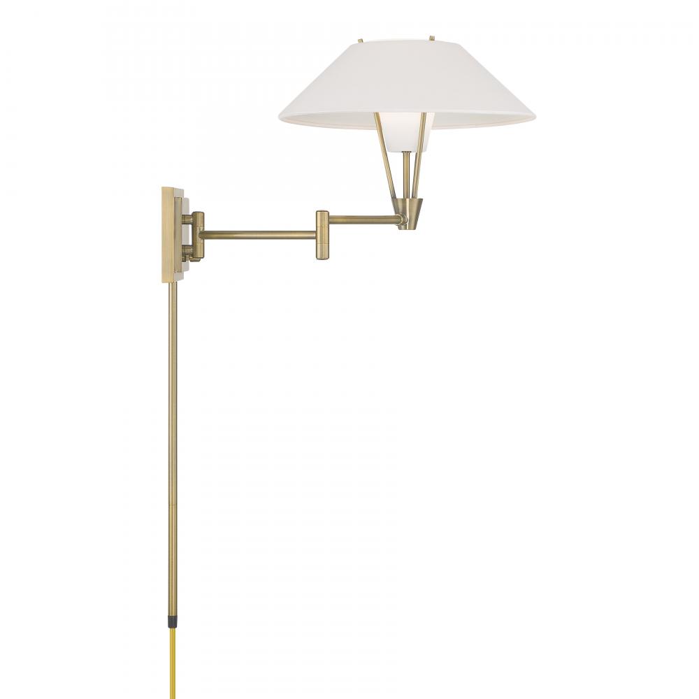 Cody 13'' High 1-Light Swingarm Sconce - Antique Brass