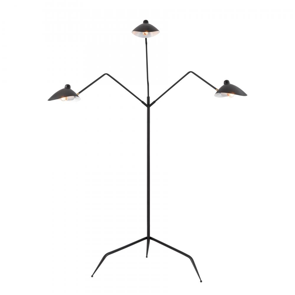 Risley 81.5'' High 3-Light Floor Lamp - Matte Black - Includes LED Bulb