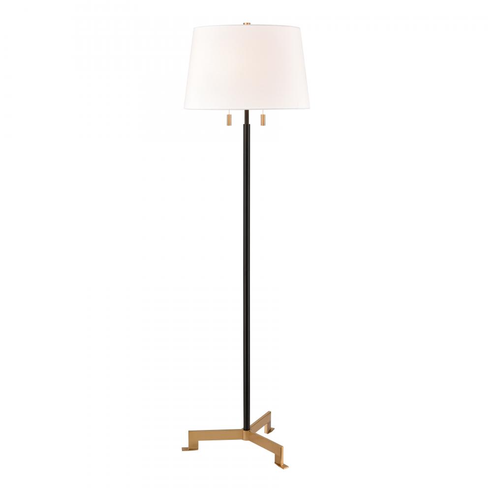 Hodges 62'' High 2-Light Floor Lamp - Matte Black - Includes LED Bulb