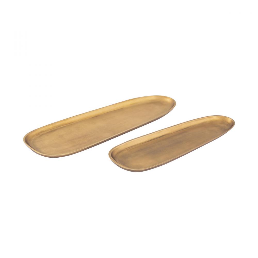 Blain Tray - Set of 2 Brass (2 pack)