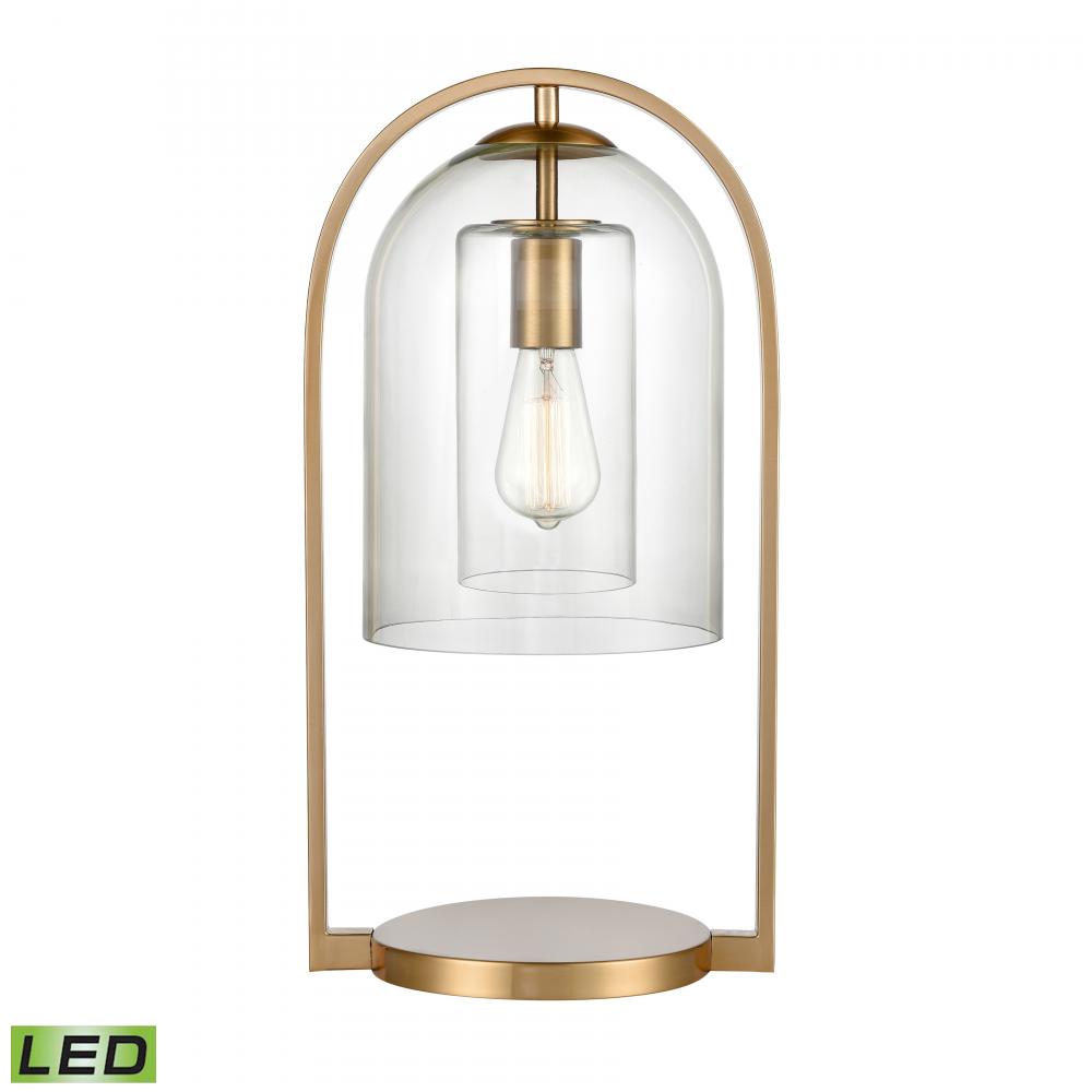 Bell Jar 20'' High 1-Light Desk Lamp - Aged Brass - Includes LED Bulb