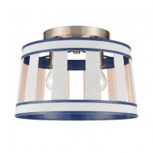 ELK Home 63115/2 - White Burlap 14'' Wide 2-Light Semi Flush Mount - Ocean Blue