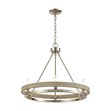 ELK Home 75066/6 - Ramsey 6-Light Chandelier in Satin Nickel and Beech Wood