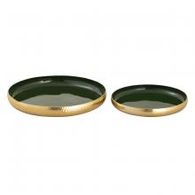 ELK Home H0897-9781/S2 - Nelson Tray - Set of 2 Dark Green Enamel