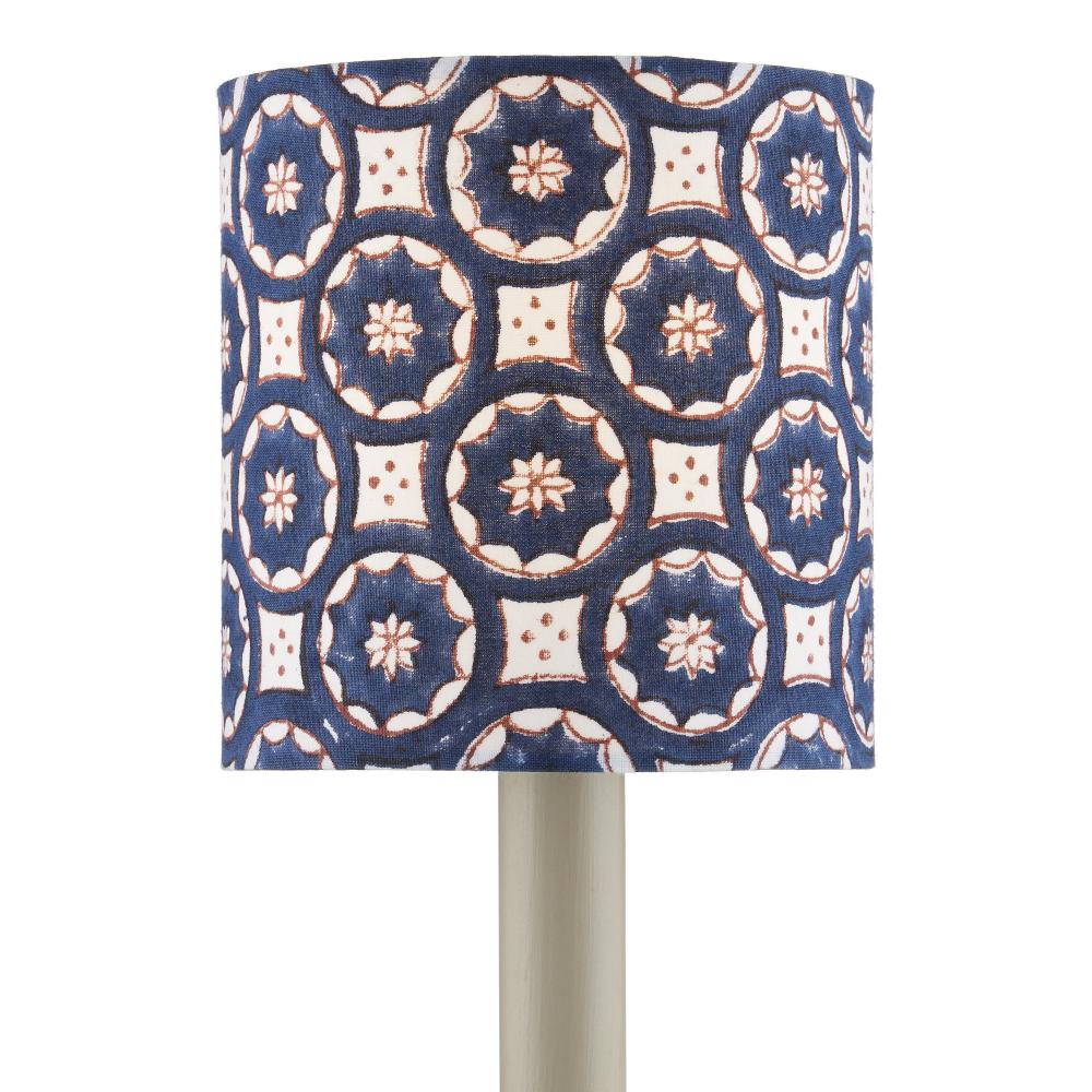 Block Print Navy Multi Drum Chandelier Shade