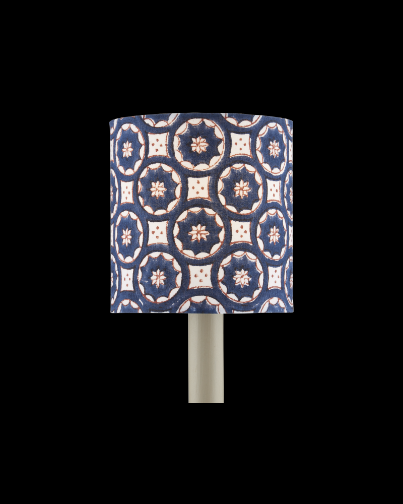 Block Print Navy Multi Drum Chandelier Shade