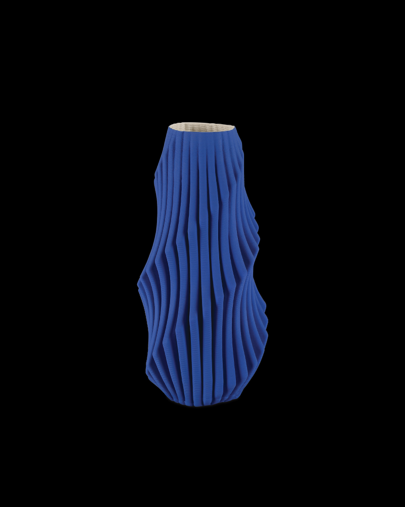 Blue Pleat Medium Vase