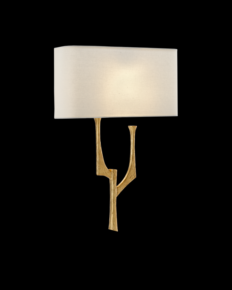 Bodnant Gold Wall Sconce, Whit