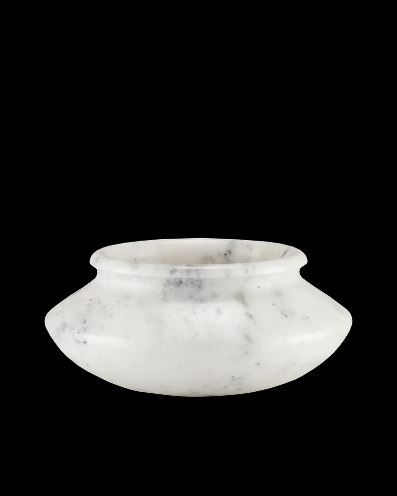 Punto Small White Marble Bowl