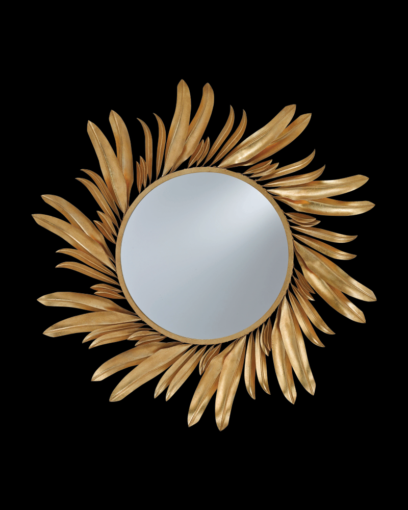 Folium Round Gold Mirror