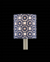 Currey 0900-0008 - Block Print Navy Multi Drum Chandelier Shade