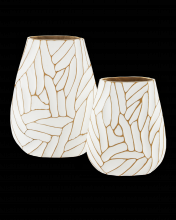 Currey 1200-0496 - Anika White Vase Set of 2